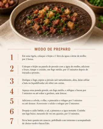 Caldinho de feijão — modo de preparo