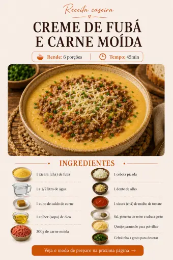 Creme de fubá e carne moída — ingredientes