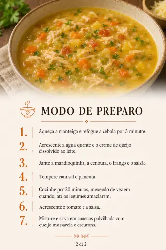 Canja especial — modo de preparo