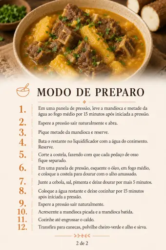 Vaca atolada — modo de preparo